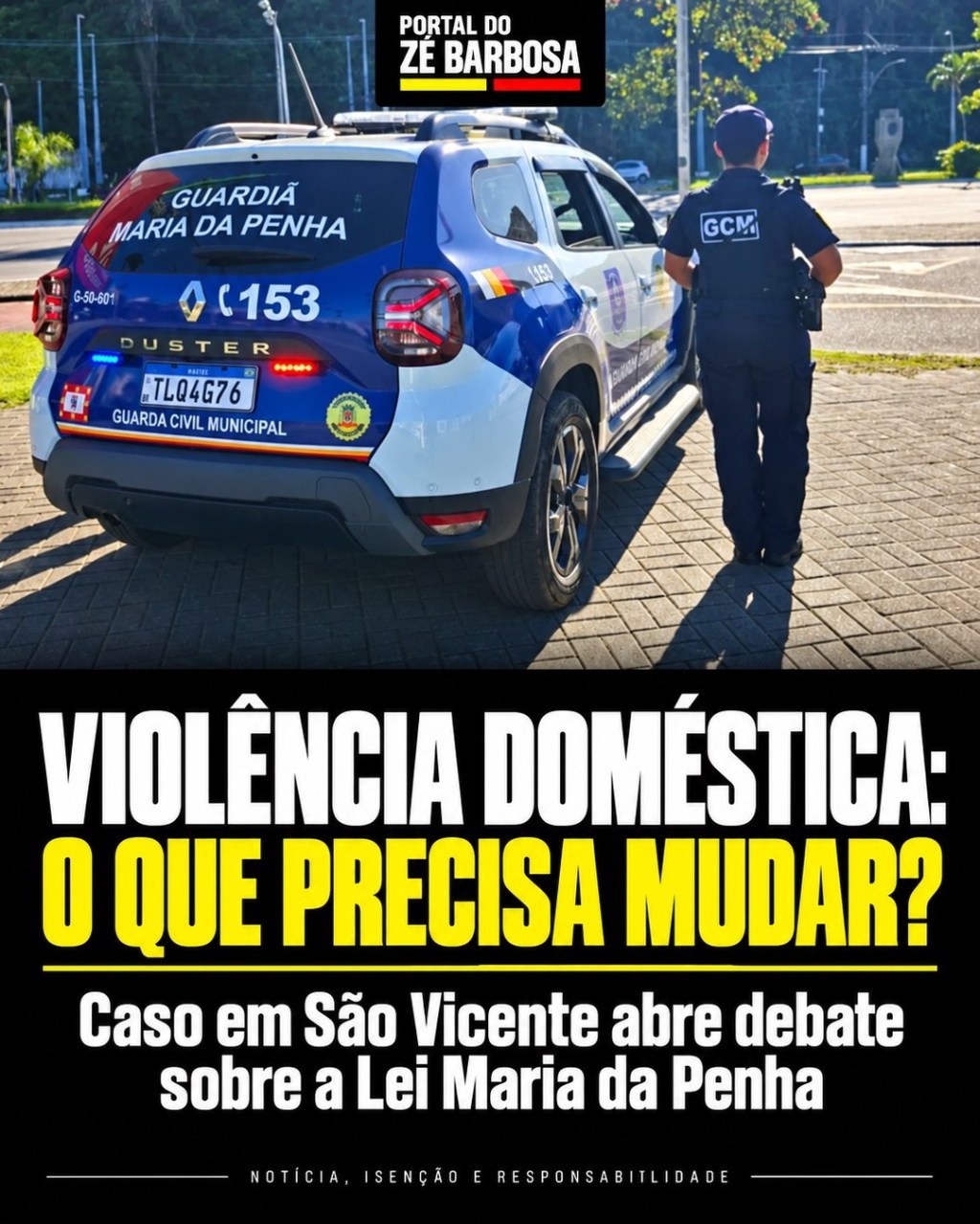 Imagem do Portal do Zé Barbosa: Mulher relata agressão e tentativa de estrangulamento em São Vicente